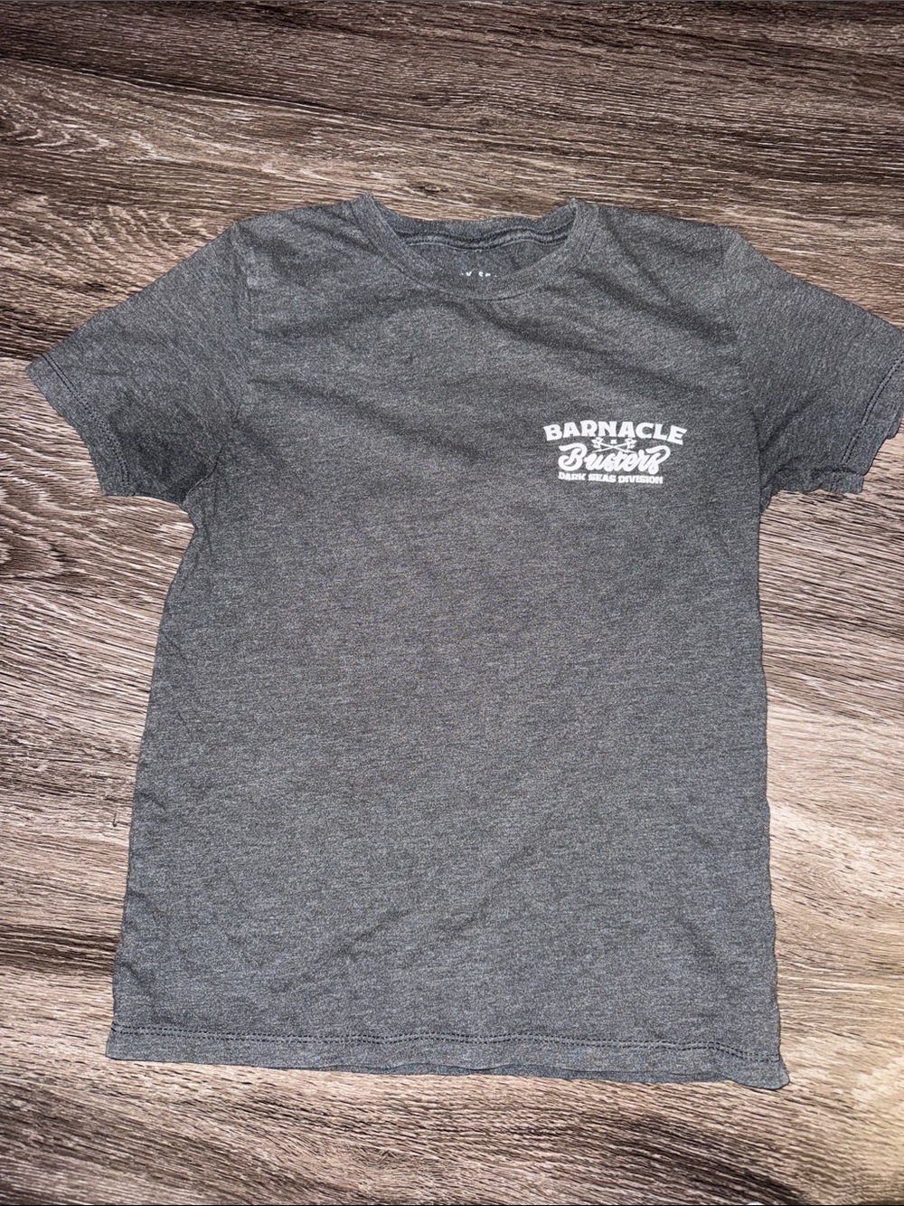 Barnacle Button Kids' Short Sleeve Tee in Charcoal Gray